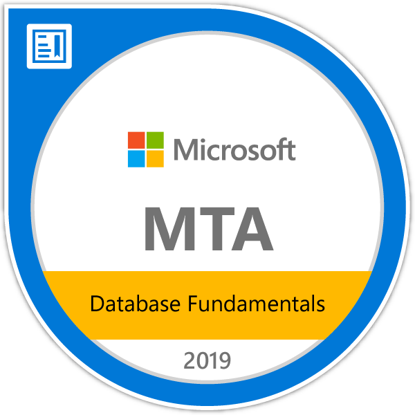 MTA: Database Fundamentals - Certified 證照圖片